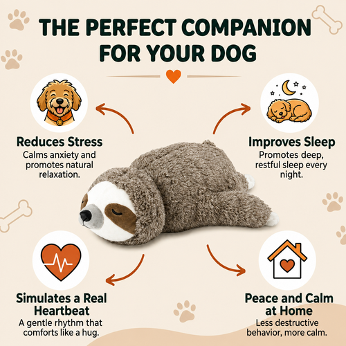 Sloth Heartbeat Plush - For Anxious & Lonely Dogs