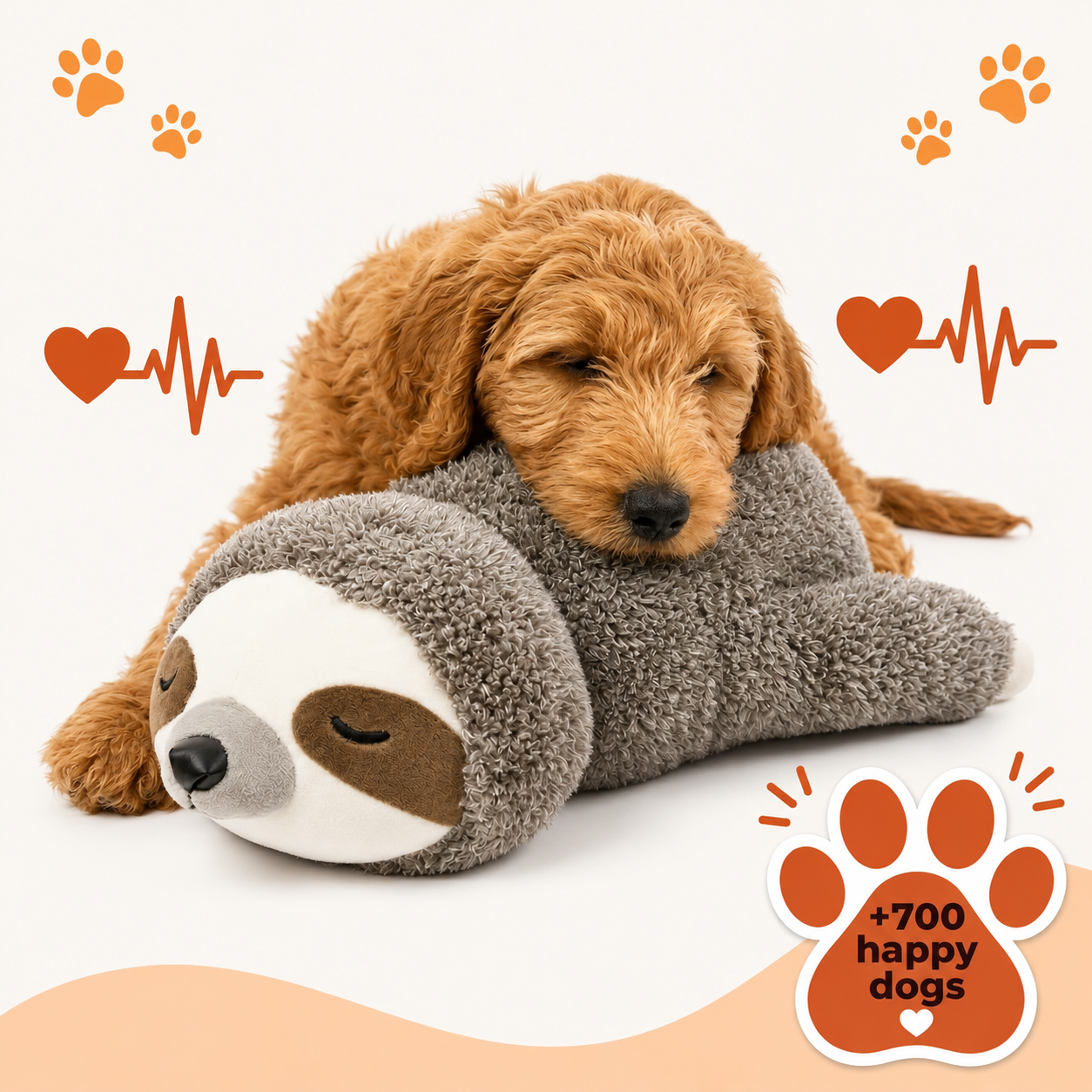 Sloth Heartbeat Plush - For Anxious & Lonely Dogs